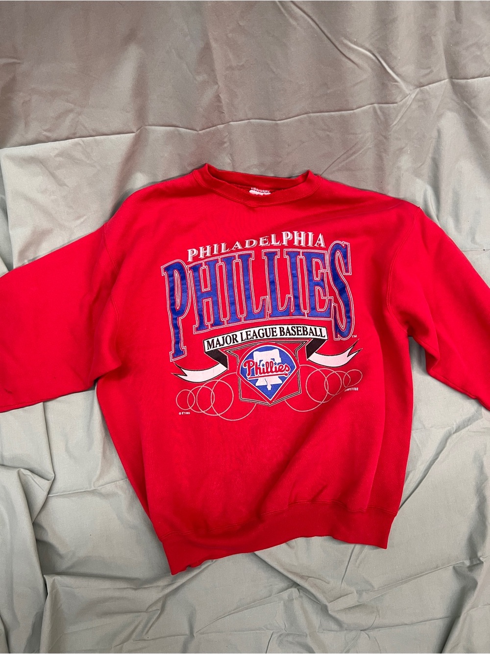 VINTAGE Philadelphia Phillies Red Crewneck Sweater